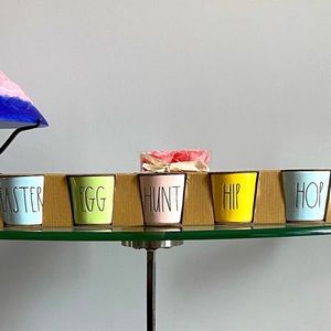 Rae Dunn Pastel Black Egg Ramekin Set and Egg Dipper EASTER COLLECTION NWT